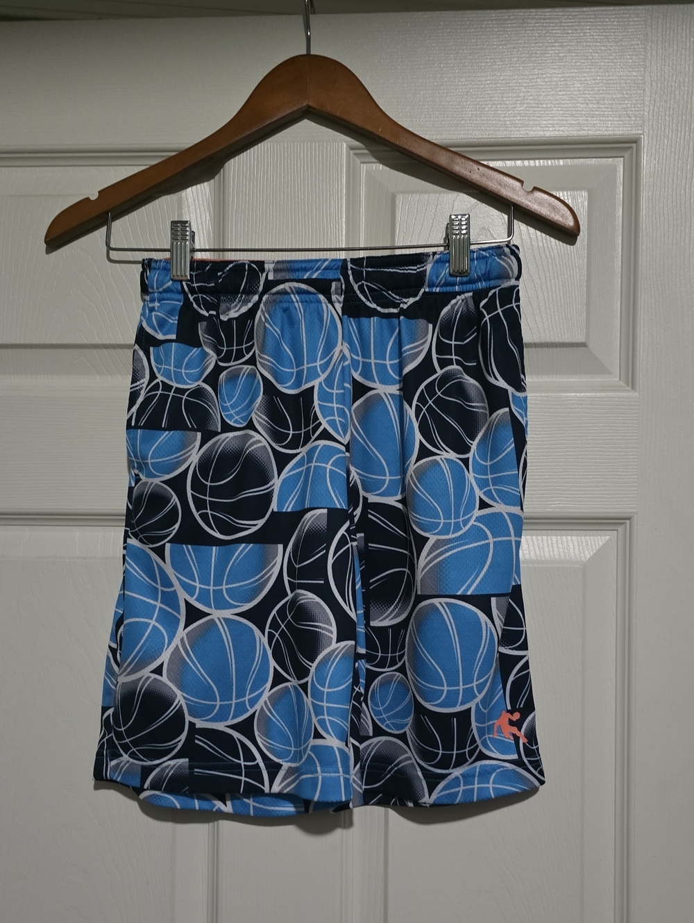 AND 1 Kids Size Blue & Black Basketball Print Athletic Shorts